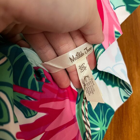 Matilda Jane NWT Palm Tree Paradise One Piece Ruffle Swimsuit Size XXL - Picture 3 of 3